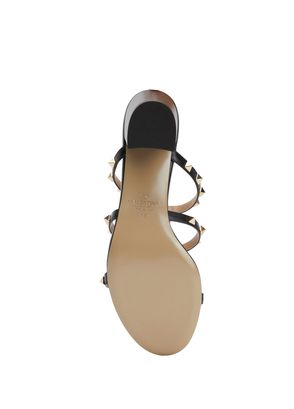 Valentino Garavani Rockstud Black Women's Leather Slippers - 6