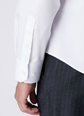 Beymen Club Slim Fit White Non-Iron Twill Shirt - 8