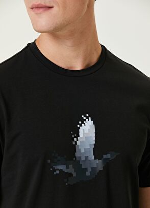 Beymen Club Siyah Piksel Kaz Baskılı T-shirt - 6