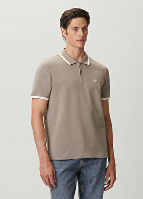 Beymen Club Mink Ecru Polo Zippered T-Shirt - 3