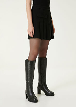 Beymen Club Siyah Mini Krep Şort Etek - 4