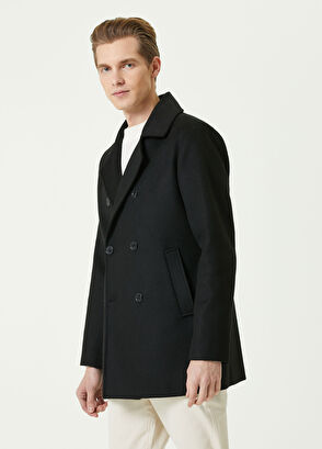 Beymen Club Siyah Kruvaze Kaban - 3