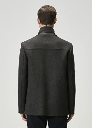 Beymen Club Antrasit Yün Kaşe Kaban - 5