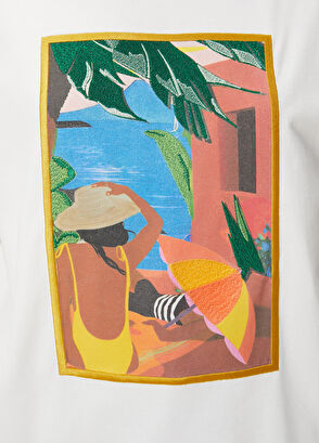 Beymen Club Off-White Embroidered T-Shirt - 6