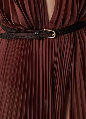 Network Kahverengi Abiye Elbise - 6