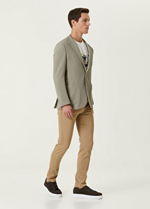 Beymen Club Yeşil Diyagonal İri Dokulu Örme Ceket - 3