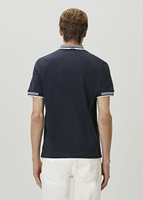 Beymen Club Comfort Fit Lacivert Polo Yaka Çizgi Detay T-shirt - 5