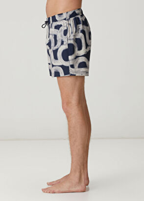 Beymen Club Navy Blue Patterned Short Swimsuit - 3