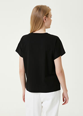 Beymen Club Siyah Bisiklet Yaka Dikişsiz T-shirt - 6