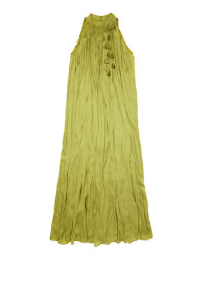 Beymen Club Yeşil Çiçek Detaylı Maksi Abiye Elbise - 8