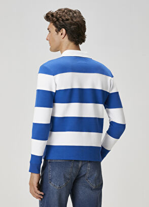 Beymen Club x Anadolu Efes Mavi Beyaz Polo Sweatshirt - 6