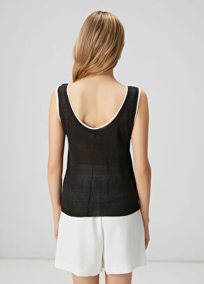 Beymen Club Antrasit Biyeli Keten Karışımlı Atlet - 5