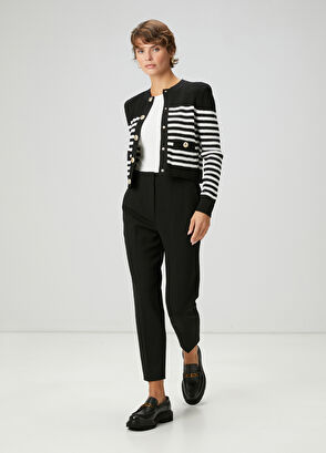 Beymen Club Black White Striped Cardigan - 3