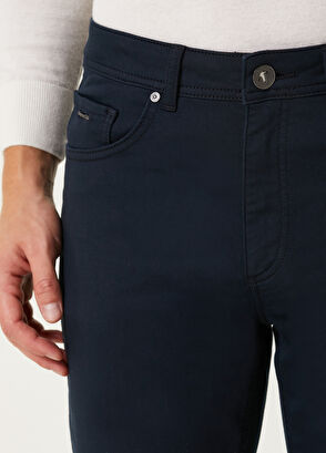 Beymen Club Slim Fit Navy Blue Extra Stretch Non Denim Pants - 4