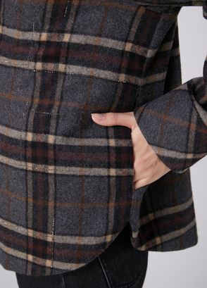 Beymen Club Grey Plaid Hotfix Wool Over Shirt - 7