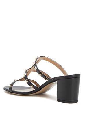 Valentino Garavani Rockstud Black Women's Leather Slippers - 3