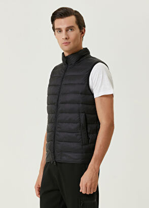 Beymen Club Essential Siyah Kapüşonlu İnce Dolgulu Yelek - 4