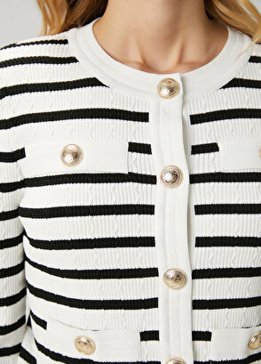 Beymen Club Siyah Beyaz Çizgili Hırka - 6