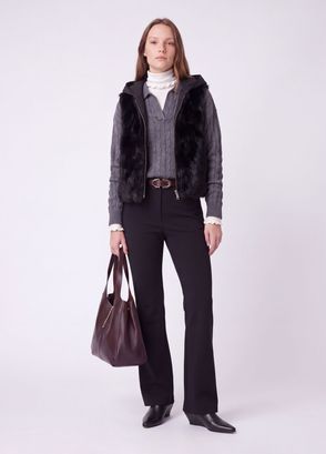 Beymen Club Black Back Puff Fur Vest - 5