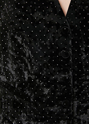 Beymen Club Black Embellished Velvet Evening Vest - 8