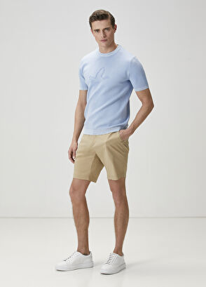 Beymen Club Mavi Logo Jakarlı Kısa Kollu Kazak - 3