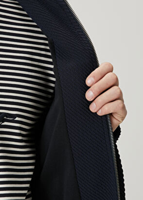 Beymen Club Lacivert Diyagonal Desenli Örme Ceket - 9