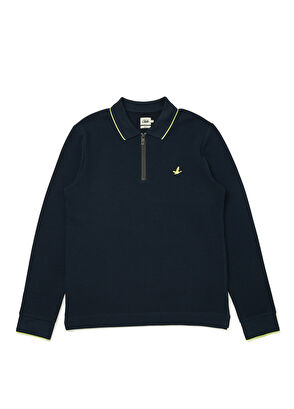 Beymen Club Slim Fit Lacivert Polo Yaka Dokulu Sweatshirt - 8