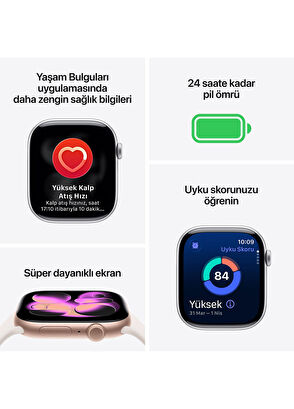 Apple Watch Series 11 GPS 46mm Simsiyah Alüminyum Kasa ve Siyah Spor Kordon Akıllı Saat MEUW4TU/A - S/M - 5