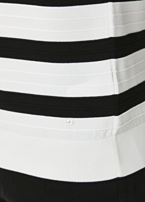 Beymen Club Siyah Beyaz Çizgi Dokulu Kısa Kollu Kazak - 8