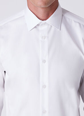 Beymen Club Slim Fit White Non-Iron Twill Shirt - 7