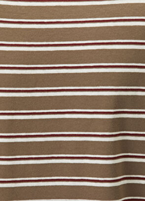 Beymen Club Relax Fit Kahverengi Çizgi Desenli T-shirt - 8