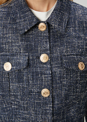 Beymen Club Navy Blue Tweed Jacket - 6