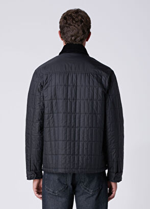 Beymen Club Black Collar Velvet Insert Quilted Thin Coat - 6