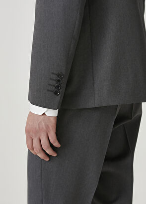 Beymen Club Drop 6 Antrasit Klasik İnce Yün Takım Elbise - 9