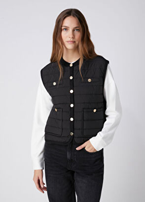 Beymen Club Siyah Kapitoneli Bomber Yelek - 5