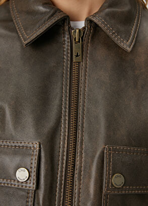 Beymen Club Kahverengi Deri Ceket - 7