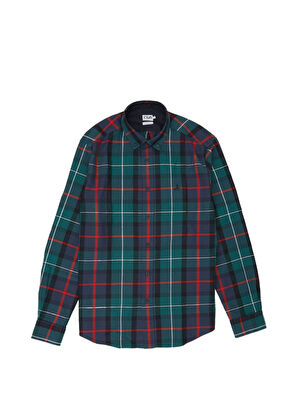 Beymen Club Comfort Fit Navy Blue Green Plaid Print Shirt - 6
