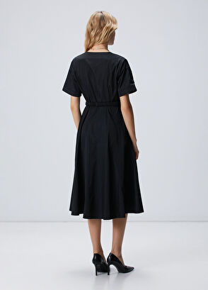 Network Siyah Tafta Elbise - 5