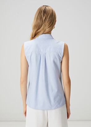 Beymen Club Mavi Kolsuz Oxford Gömlek - 5