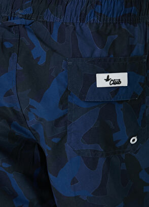 Beymen Club Blue Corded Monogram Goose Pattern Swim Trunks - 6