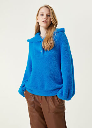 Beymen Club Mavi Tüylü Kazak - 3