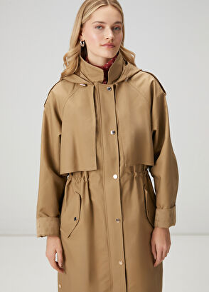 Beymen Club Bej Kapüşonlu Pardösü - 5