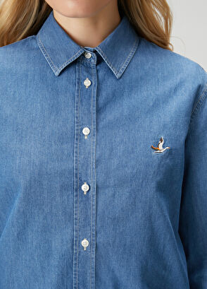 Beymen Club Blue Basic Denim Shirt - 8