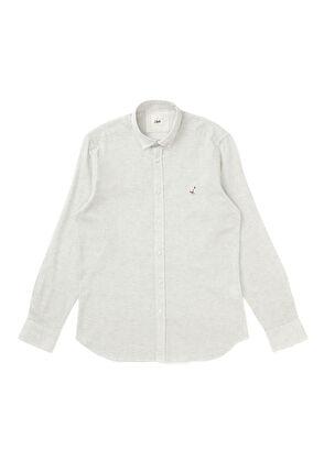 Beymen Club Slim Fit Khaki Herringbone Linen Shirt - 6