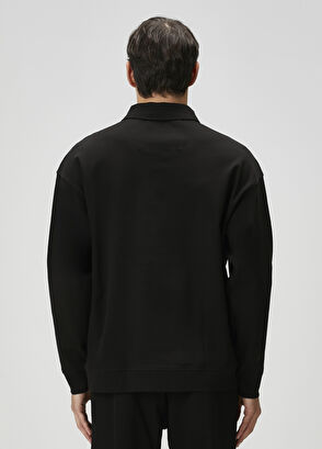 Beymen Club Siyah Polo Yaka Oversized Sweatshirt - 5