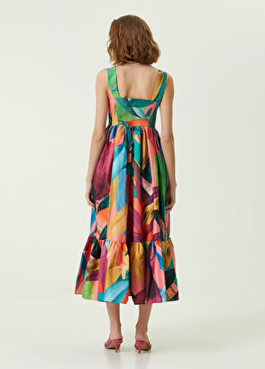 Beymen Club Colorblocked Dev Yaprak Desenli Uzun Elbise - 6