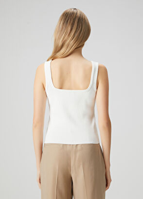 Beymen Club Off-White Square Neck Tank Top - 5