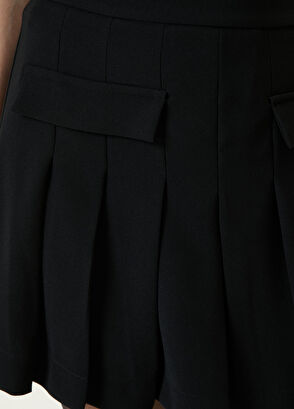 Beymen Club Siyah Mini Krep Şort Etek - 5