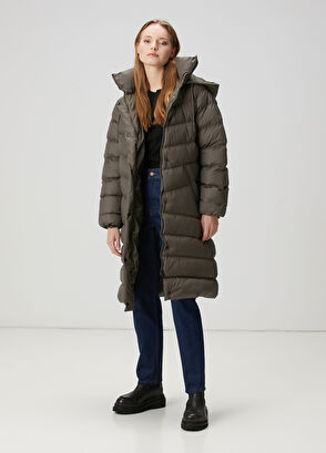 Beymen Club Dark Khaki Hood Long Coat - 3