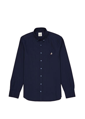 Beymen Club Slim Fit Navy Blue Oxford Shirt - 8
